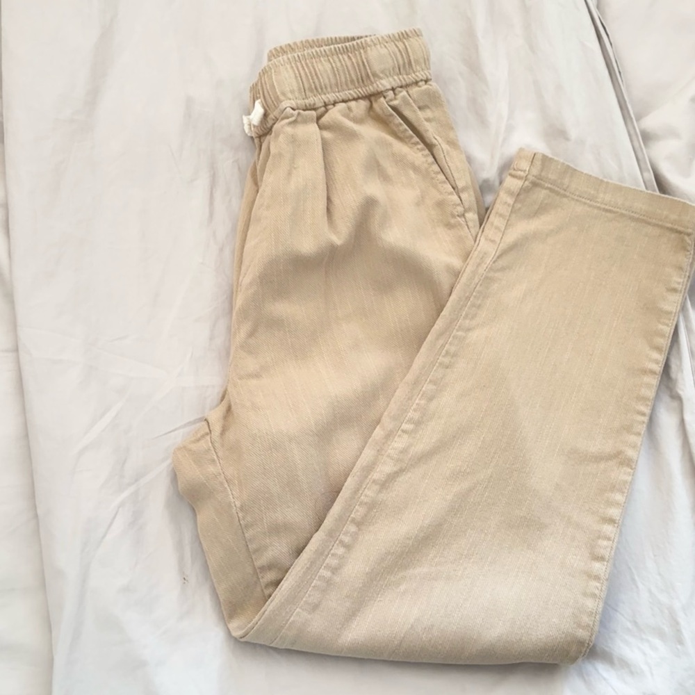 Rylee + Cru - Tan Elastic Waist Pants